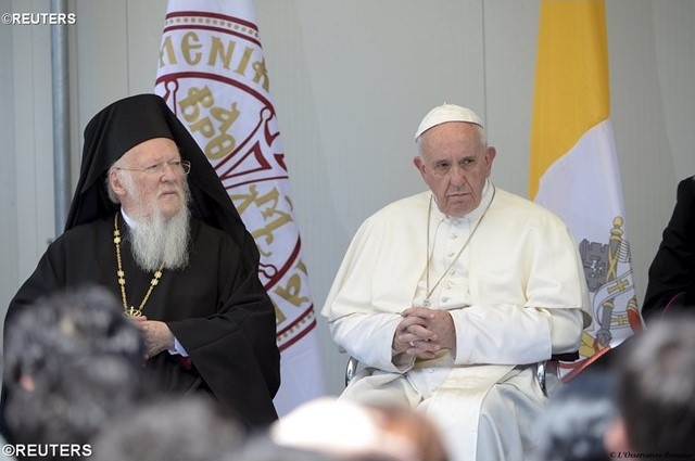 Ferenc pápa és Bartolomelosz pátriárka