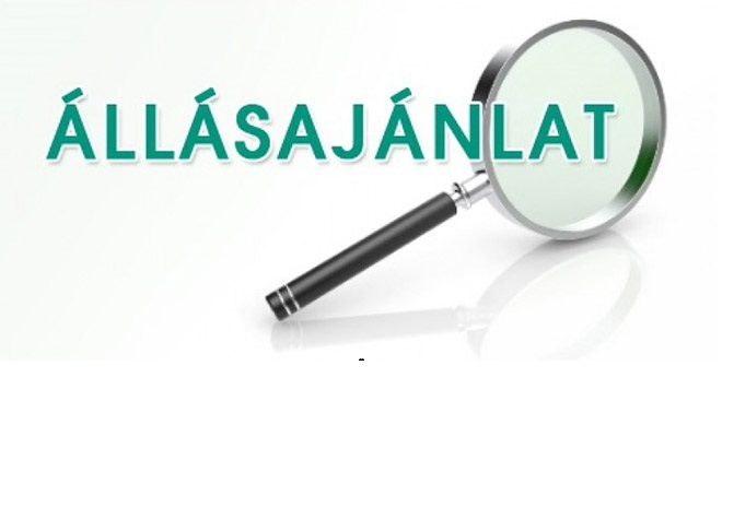 állásajánlat felirat, nagyító